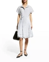 Finley Lilibet Crushed Pinstripe Bubble Dress In Black & White In Multi