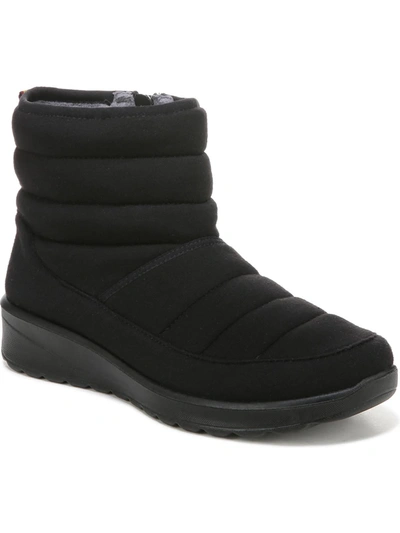 Bzees Glacier Womens Side Zip Fabric Ankle Boots In Black