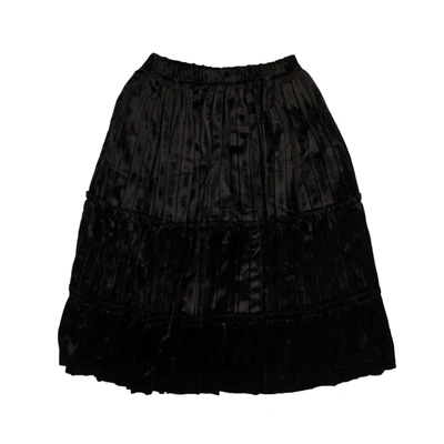 Comme Des Garçons Black Crush Velvet Tier Frill Trim Skirt