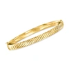Ross-simons Italian 18kt Yellow Gold Twisted Bangle Bracelet In Gold