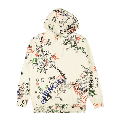 Off-white All Over Print Hoodie In Beige