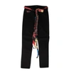 ALANUI DENIM SILK BANDANA SKINNY JEANS - BLACK