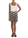KINGSTON GREY JUNIORS WOMENS KNIT PLAID FIT & FLARE DRESS