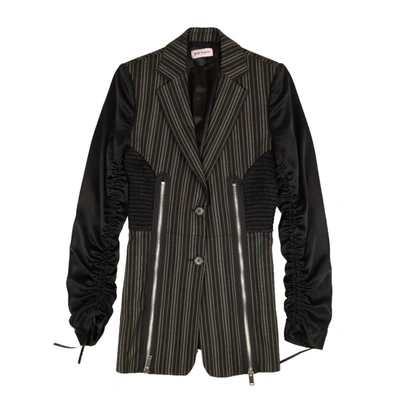 Palm Angels Black Stripe Cinched Blazer