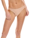 Pq Swim Basic Ruched Teeny Bikini Bottom In Beige