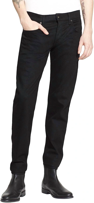 Rag & Bone Standard Issue 5 Pocket Style Distressed Jeans In Black