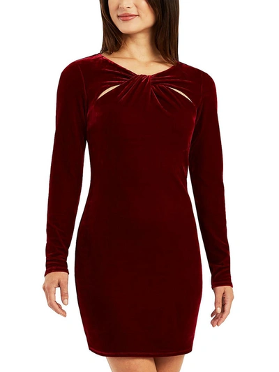 Bcx Womens Velvet Mini Cocktail And Party Dress In Red