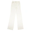A WHITE DENIM MID RISE STRAIGHT JEANS