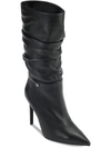 DKNY MALIZA WOMENS LEATHER SLOUCHY MID-CALF BOOTS