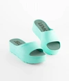 Lemon Jelly Women Sunny Open Toe Slides In Pink In Green
