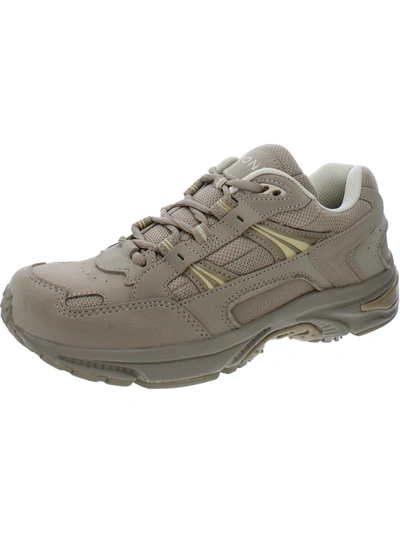 Vionic Walker Mens Leather Lace-up Walking Shoes In Grey