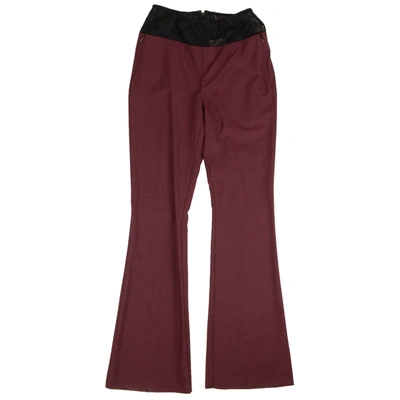 Palm Angels Burgundy And Black Lace Flare Pants In Red