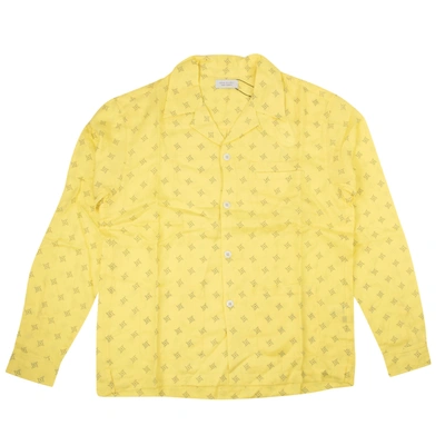 John Elliott Long Sleeve Yellow Pattern Button Down Shirt