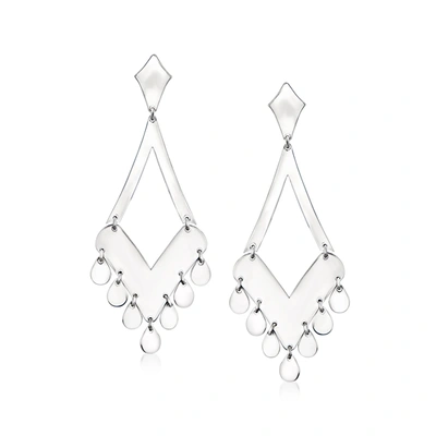 Ross-simons Italian Sterling Silver Diamond-shaped Drop Earrings