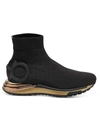 Ferragamo Gardena Sock Ankle Sneakers In Multi