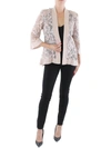R & M Richards Womens Mesh Soutache Duster Blazer In Pink