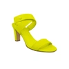 A NEON YELLOW TWIST STRAP HEELS