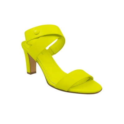 A Neon Yellow Twist Strp Heels