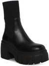 Steve Madden Liberti Womens Pull-on Block Heel Mid-calf Boots In Black