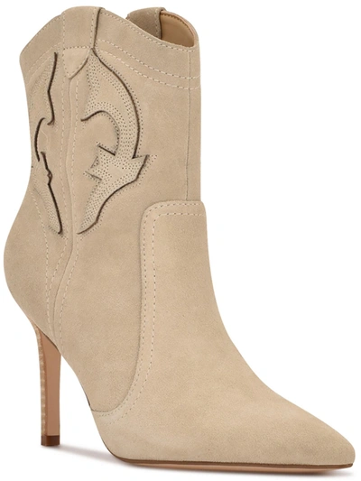 Nine West Flows Womens Suede Pull-on Ankle Boots In Multi