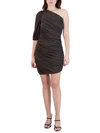 BCBGENERATION WOMENS SHIMMER RUCHED BODYCON DRESS