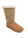 Sugar Panthea 2 Womens Faux Suede Knit Winter & Snow Boots In Multi
