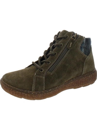 Clarks Caroline Park Womens Leather Lace-up Ankle Boots In Green