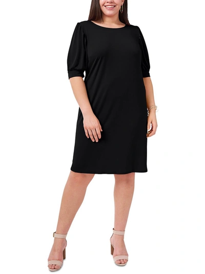 Msk Women Plus Womens Rhinestone Knee Sheath Dress In Black