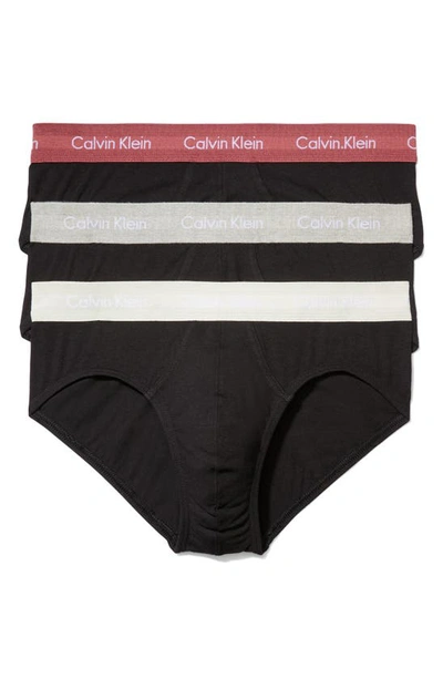 Calvin Klein 3-pack Stretch Cotton Briefs In Black Multi