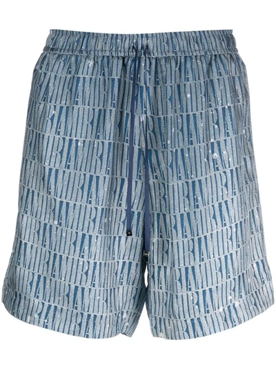 Amiri Gradient Drawstring Shorts In Blue