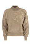 BRUNELLO CUCINELLI BRUNELLO CUCINELLI MOHAIR, WOOL AND SILK SWEATER WITH EMBROIDERY