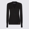 Dolce & Gabbana Logo-plaque Wool-blend Top In Black