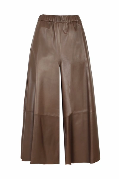 Dušan Notched-waist Silk Palazzo Trousers In Brown