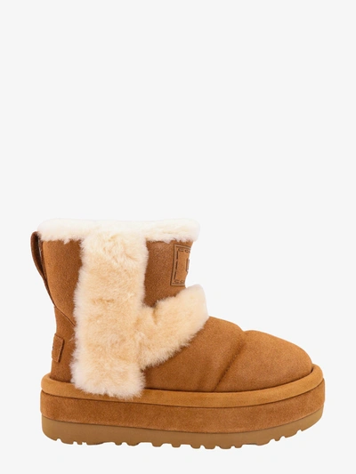 Ugg Chillapeak Suede Shearling Classic Boots In Beige