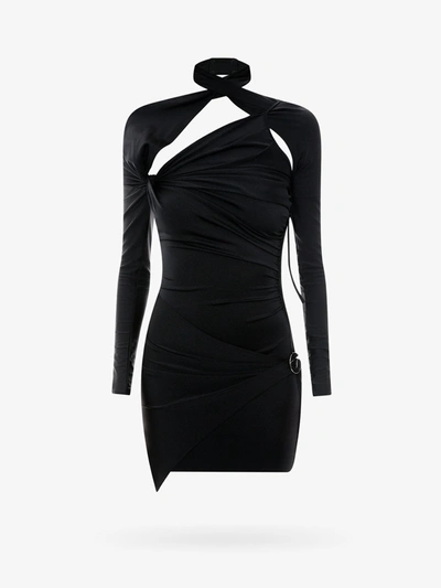 Coperni Asymetric Twisted Dress In Black