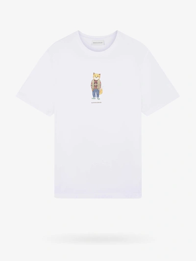 Maison Kitsuné Dressed Fox 印花棉t恤 In White