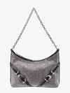 Givenchy Voyou Party Bag In Black Satin With Rhinestones In Black