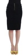 Cavalli Women  Corduroy Pencil Skirt In Black