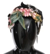 DOLCE & GABBANA DOLCE & GABBANA MULTICOLOR TIARA FLORAL CRYSTAL BOW DIADEM WOMEN'S HEADBAND