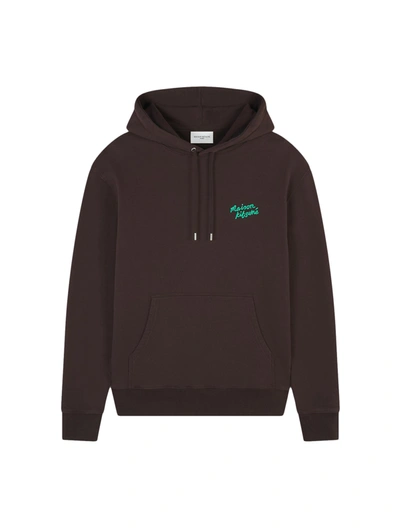 Maison Kitsuné Maison Kitsune Handwriting Regular Hoodie In Brown