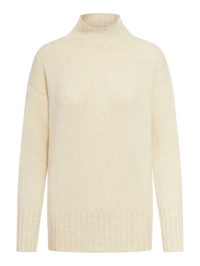Roberto Collina Wool Turtleneck Sweater In Nude & Neutrals