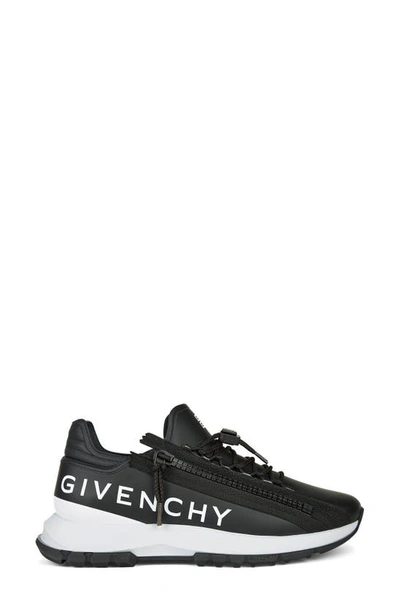 Givenchy Spectre Leather Zip Runner Trainers In Nero