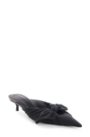 Balenciaga Knife Knot Cupro Mules In Black