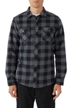 O'neill Glacier Check Fleece Snap-up Shirt In Graphite