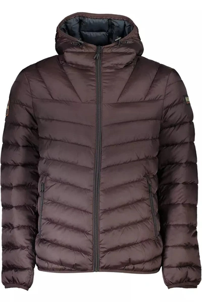 Napapijri Man Down Jacket Dark Brown Size Xl Polyamide