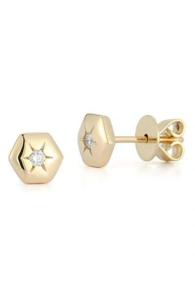 Dana Rebecca Designs Cynthia Rose Starburst Disc Studs In Yellow Gold