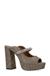 Kurt Geiger Duke Platform Sandal In Dark Beige