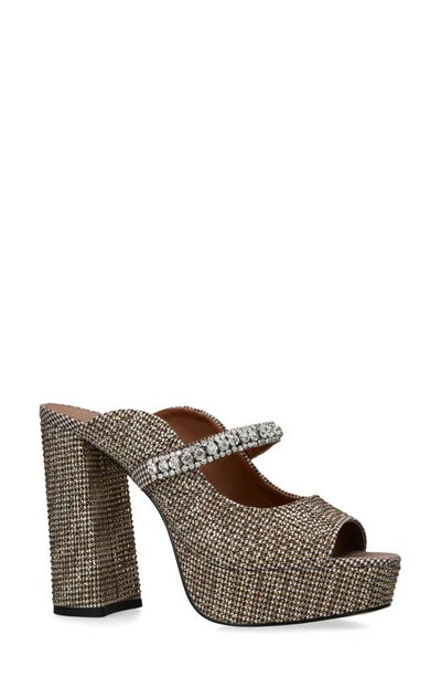 Kurt Geiger Duke Platform Sandal In Dark Beige