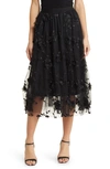 NIKKI LUND NIKKI LUND AUDRA FLORAL APPLIQUÉ CHIFFON MAXI SKIRT