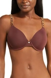 Natori Pure Luxe Full Fit Contour Bra In Cocoa,bronze